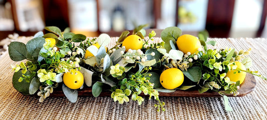 Lemon Decorations Lemon Bowl Filler Lemon table decor dough bowl greenery Decor faux lemon Decor Filler Spring Table Decor Summer Decoration