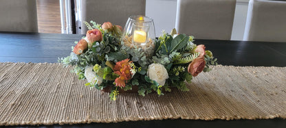 Fall arrangement dining table fall centerpiece dough bowl farmhouse arrangement fall candle fall sunflower table arrangement fall flower