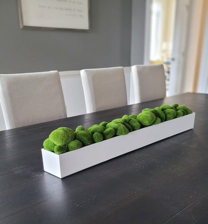 Moss Arrangement Narrow Long Dining Arrangement Modern Table Decor Contemporary Table Top Decor Faux Moss Centerpiece Mantle Decoration