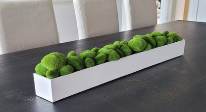 Moss Arrangement Narrow Long Dining Arrangement Modern Table Decor Contemporary Table Top Decor Faux Moss Centerpiece Mantle Decoration