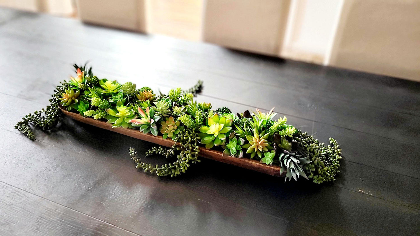 Dining table centerpiece large Succulent arrangement succulent gift her dining arrangement client gift Faux succulent table arrangement gift