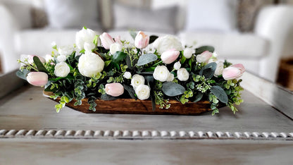 Tulip arrangement dining table tulip centerpiece real touch floral arrangement dough bowl arrangement rose spring table decoration spring