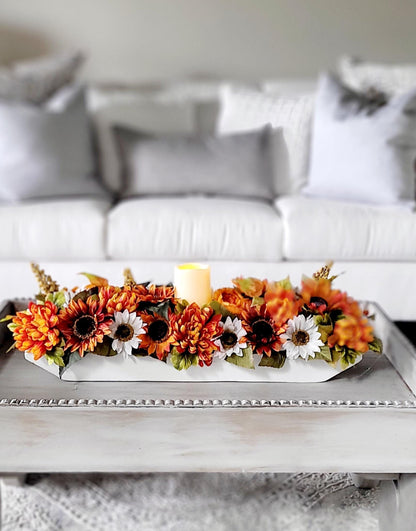 Fall Rustic Arrangement Fall Decor Fall Table Decor Dough Bowl Candle Fall Candle Table Centerpiece  Fall Lighting Fall Arrangement Fall