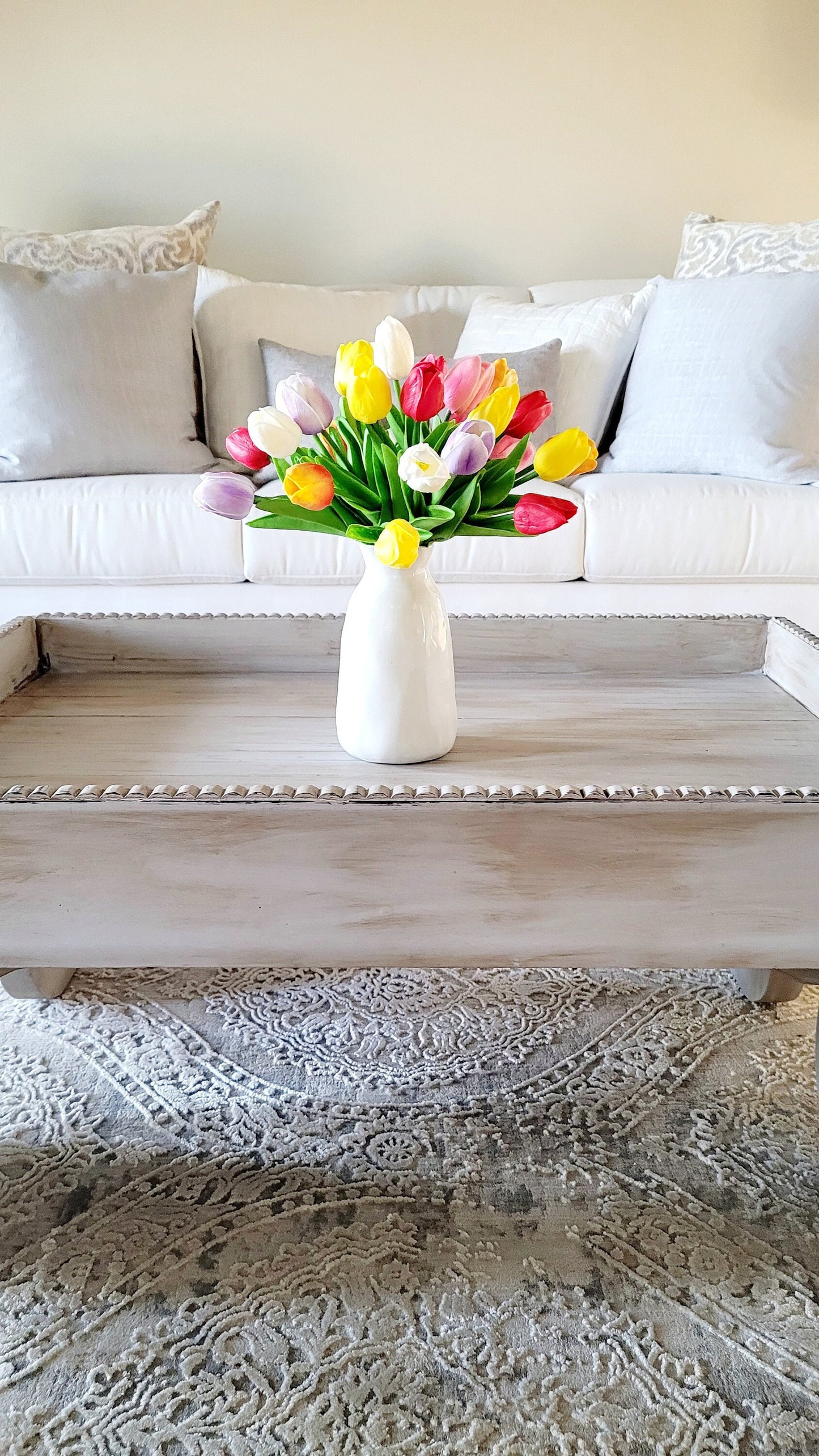 Flower arrangement home decor tulips spring flower gift her flowers mom gift mothers day gift Easter floral centerpiece get well gift friend