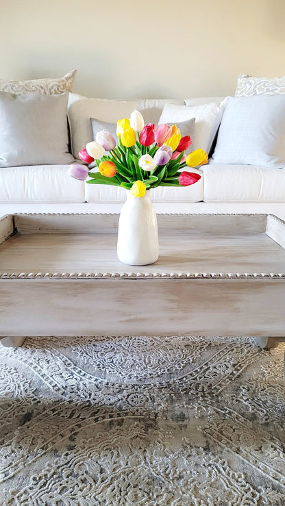 Flower arrangement home decor tulips spring flower gift her flowers mom gift mothers day gift Easter floral centerpiece get well gift friend