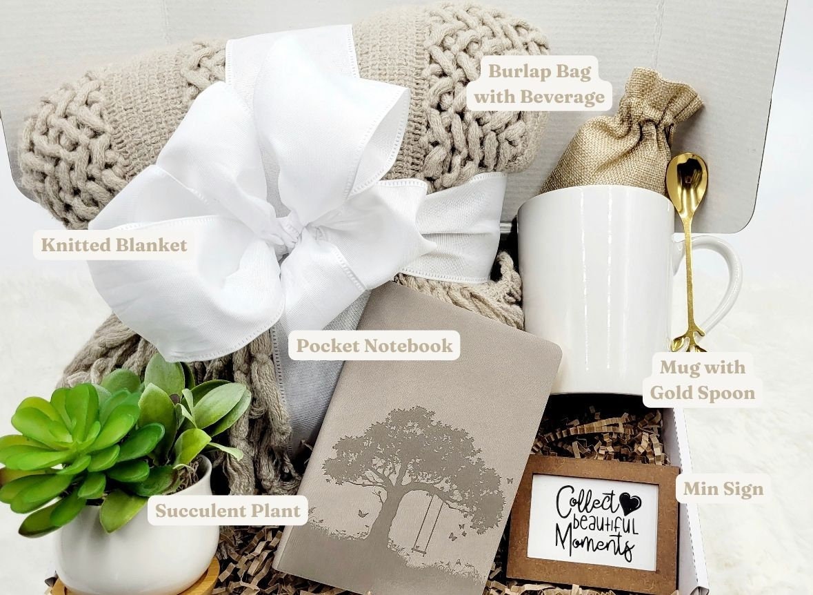Thinking of You Gift Basket Wellness Gift Box for Best Friend Gift Mom Care Package Sister Gift Basket Co Worker Gift Luxury Unique Basket