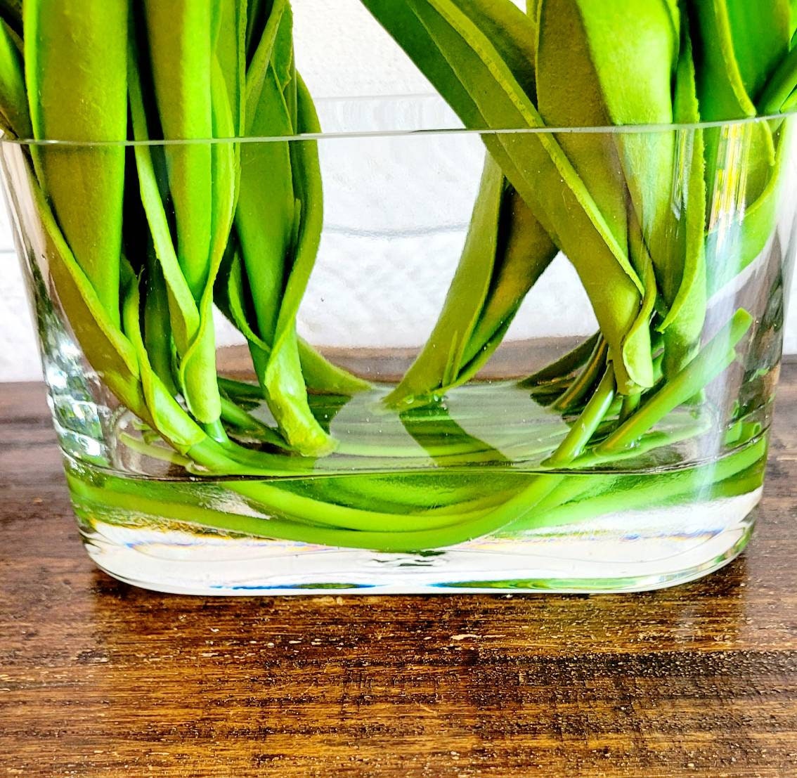 Real Touch Tulip In Glass Vase Modern Arrangement Artificial Flower Centerpiece Bridal Arrangement French Country Faux Flower Dining Table