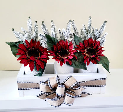 Winter Floral Arrangement Long Wood Box Dining Table Winter Arrangement Mason Jar Holiday Centerpiece Elegant Floral arrangement Mason Jar