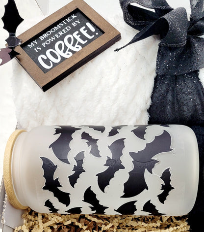 Halloween lover gift box Halloween glass cup custom gift box cozy fall Box friend gift birthday gift daughter Halloween gift idea friend