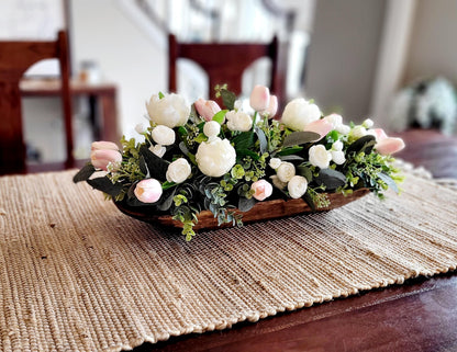 Tulip arrangement dining table tulip centerpiece real touch floral arrangement dough bowl arrangement rose spring table decoration spring