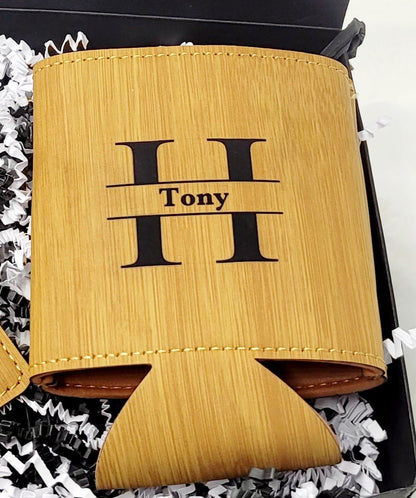 Father's Day Gift Box Men Unique Gift Set Personalized Koozie Groomsman Gift Box Custom Golf Tee Holder Beer Golf Gift Dad Birthday Gift Men