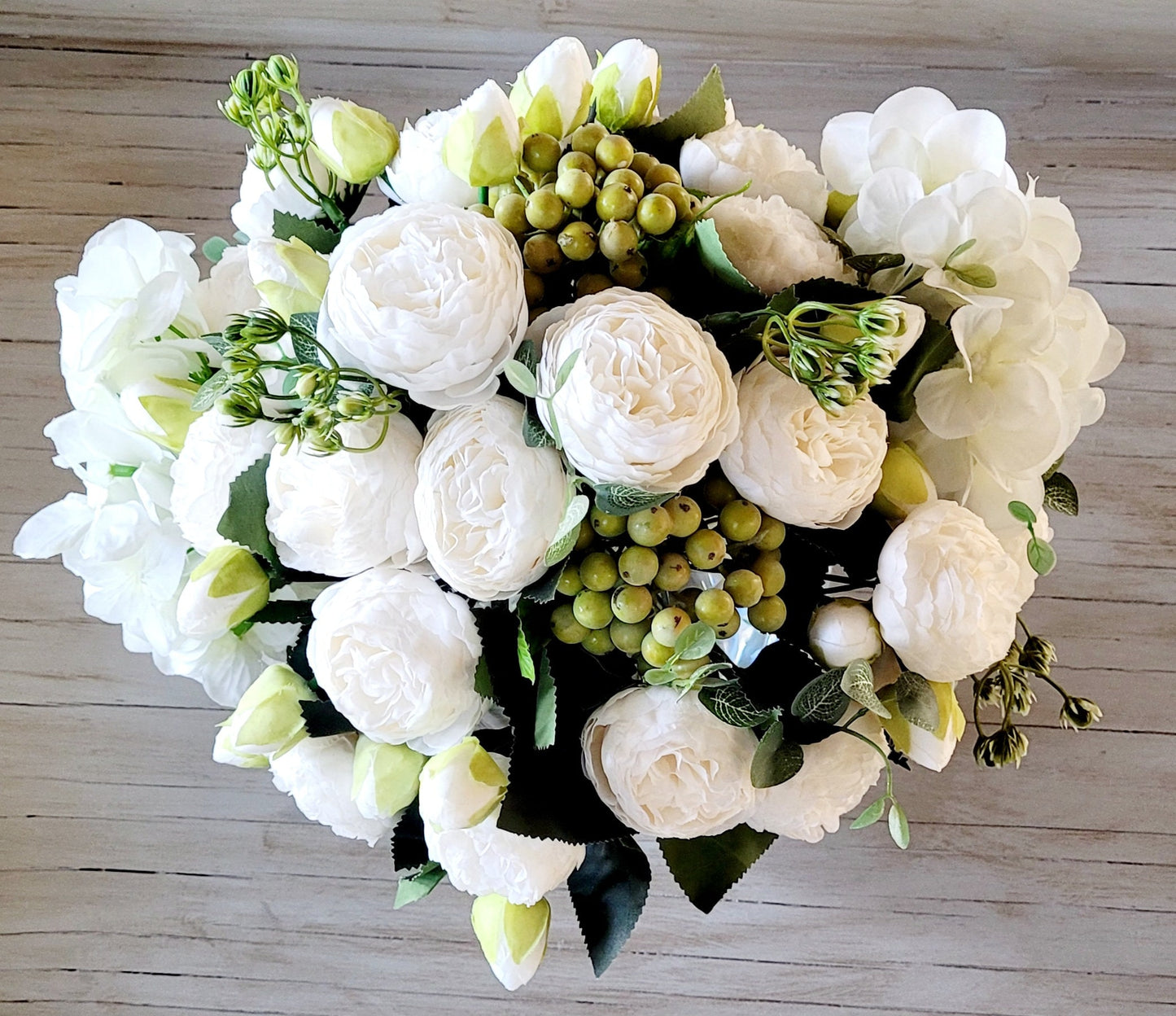 Spring Flower Arrangement Peony Silk Flower Glass Vase French Country Floral Centerpiece Modern Table Decor Gift her Wedding Floral Decor
