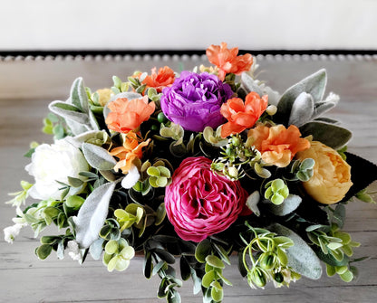 Large Wooden Bowl Centerpiece Handcarved Dough Bowl Design Realistic Cream Peonies Arrangement Farmhouse Table Decoration Rustic Home Accent Faux Floral Display Natural Wood Texture Multiple Size Options Elegant Dining Room Accessory