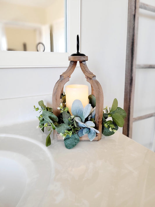 Farmhouse Decor Table Lantern Flameless Candle  Holder Lantern Country Decor Rustic Lantern Lamp  Spring Table Decor Accent Lighting Decor