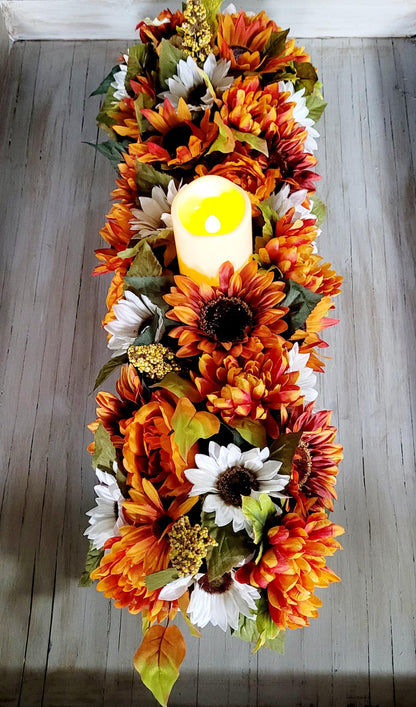 Fall Rustic Arrangement Fall Decor Fall Table Decor Dough Bowl Candle Fall Candle Table Centerpiece  Fall Lighting Fall Arrangement Fall