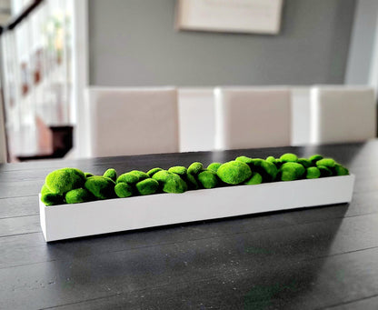 Moss Arrangement Narrow Long Dining Arrangement Modern Table Decor Contemporary Table Top Decor Faux Moss Centerpiece Mantle Decoration