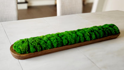 Farmhouse Table Centerpiece – Rustic Dough Bowl with Faux Moss
