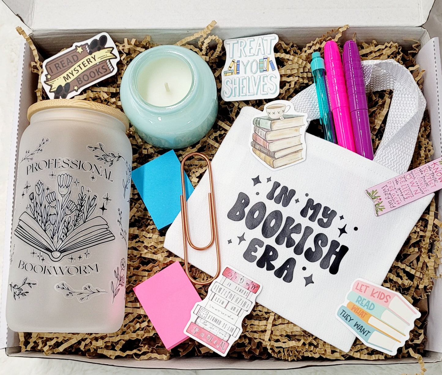 Gift Book reader Gift Box Book Lover gift set book bundle set pre-teen gift personalized Glass cup coffee lover gift set friend gift sister