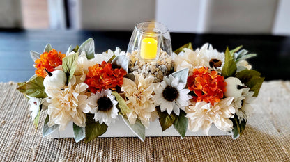 Fall sunflower arrangements dining table flower centerpiece wood box fall arrangement fall decorations for dining table floral gift home