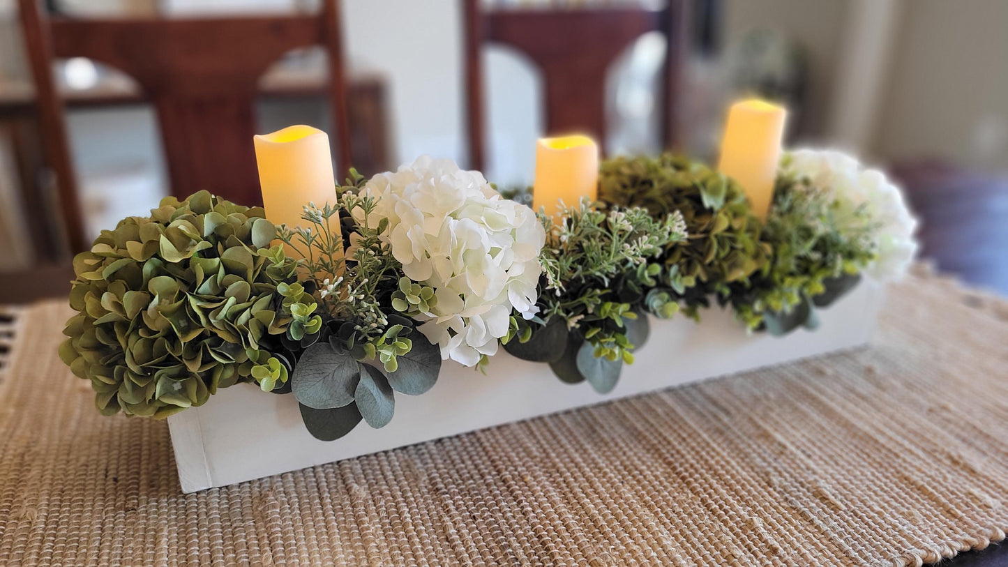 Farmhouse dining table candle decor Rustic centerpiece mantle decor candle centerpiece spring idea decoration new home gift dining floral