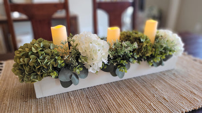 Farmhouse dining table candle decor Rustic centerpiece mantle decor candle centerpiece spring idea decoration new home gift dining floral