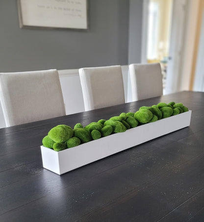 Moss Arrangement Narrow Long Dining Arrangement Modern Table Decor Contemporary Table Top Decor Faux Moss Centerpiece Mantle Decoration