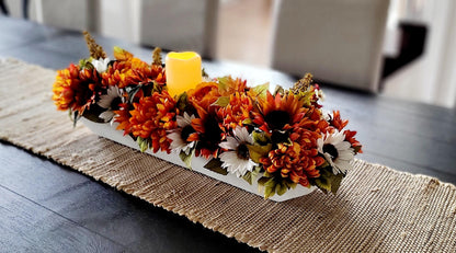 Fall Rustic Arrangement Fall Decor Fall Table Decor Dough Bowl Candle Fall Candle Table Centerpiece  Fall Lighting Fall Arrangement Fall