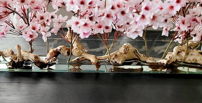 Dining Table Centerpiece – Modern Silk Peony Arrangement in Glass Vase