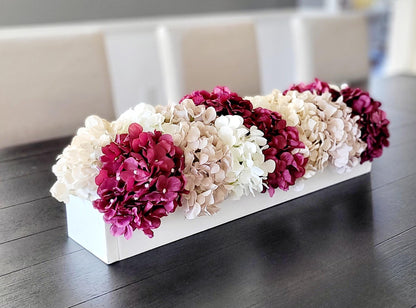 Farmhouse floral arrangement farmhouse decor burgundy flower centerpiece hydrangea wedding decor idea country table decor mantle decoration