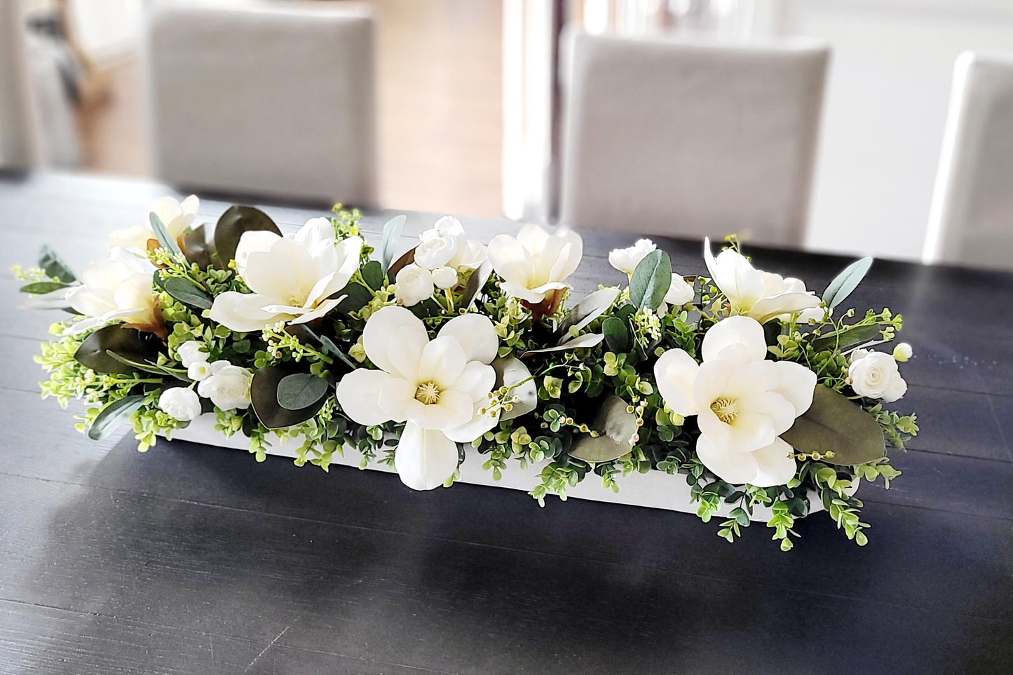 Dining Table Magnolia Arrangement Farmhouse Arrangement Dining Table Magnolia Arrangement Silk Magnolia Table Arrangement Silk Peony Flower