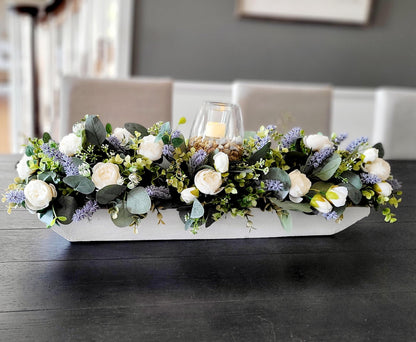 Peony Centerpiece 27' lavender centerpiece spring table decor spring decor ideas dough bowl arrangement lavender arrangement dining table