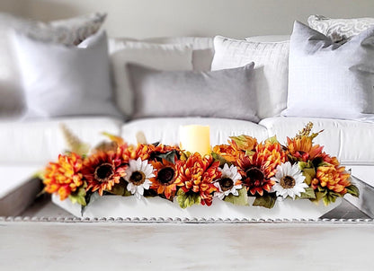 Fall Rustic Arrangement Fall Decor Fall Table Decor Dough Bowl Candle Fall Candle Table Centerpiece  Fall Lighting Fall Arrangement Fall