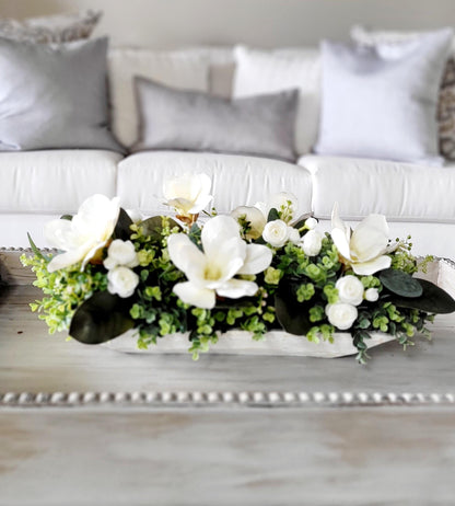 Dining Table Magnolia Arrangement Farmhouse Arrangement Dining Table Magnolia Arrangement Silk Magnolia Table Arrangement Silk Peony Flower