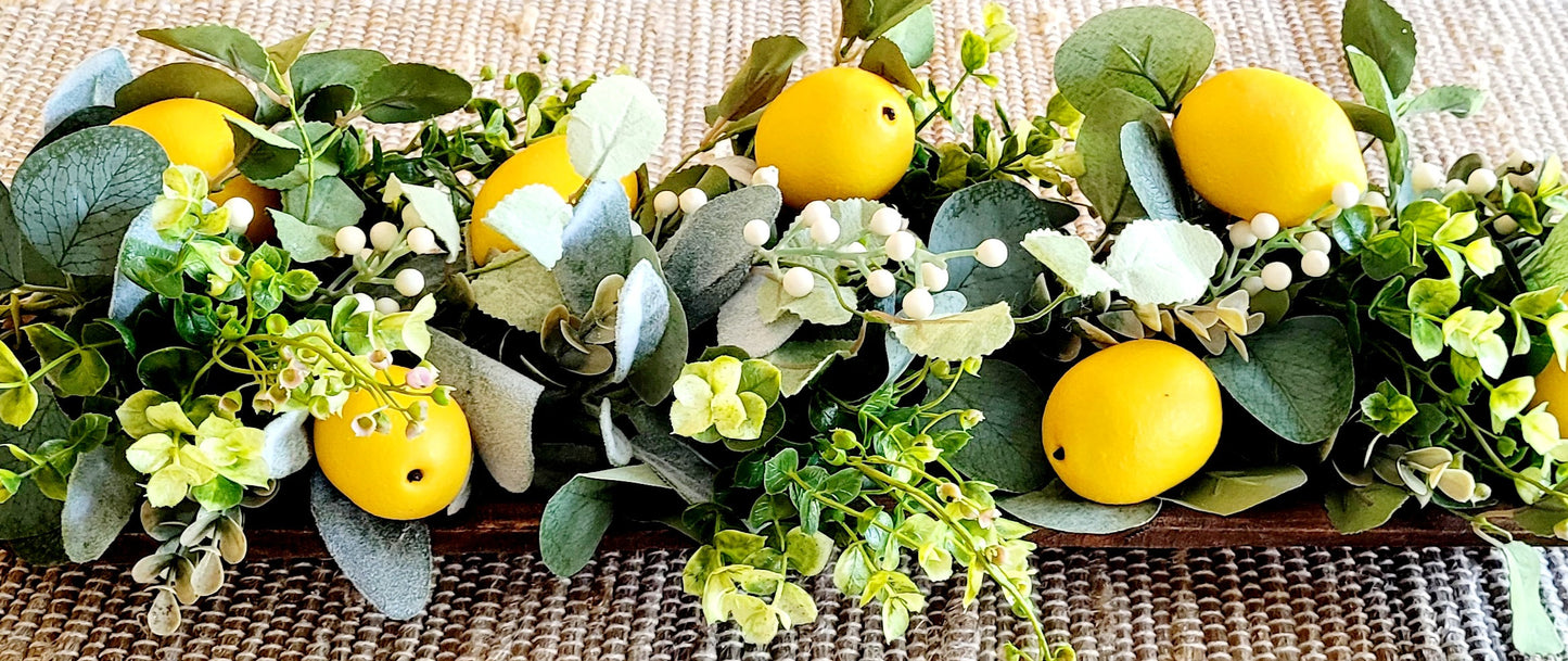 Lemon Decorations Lemon Bowl Filler Lemon table decor dough bowl greenery Decor faux lemon Decor Filler Spring Table Decor Summer Decoration