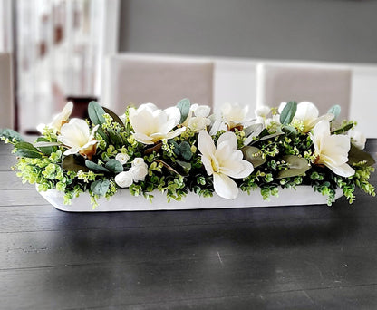 Dining Table Magnolia Arrangement Farmhouse Arrangement Dining Table Magnolia Arrangement Silk Magnolia Table Arrangement Silk Peony Flower