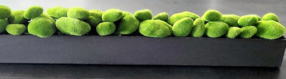Dining Table Centerpiece – Modern Faux Moss Arrangement in Long Narrow Box