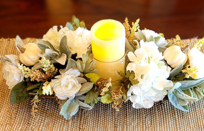 Fall Floral Arrangement Dining Table Fall Centerpiece Fall Flowers Dough Bowl Fall Centerpiece Fall Candle Centerpiece Pumpkin Dough Bowl