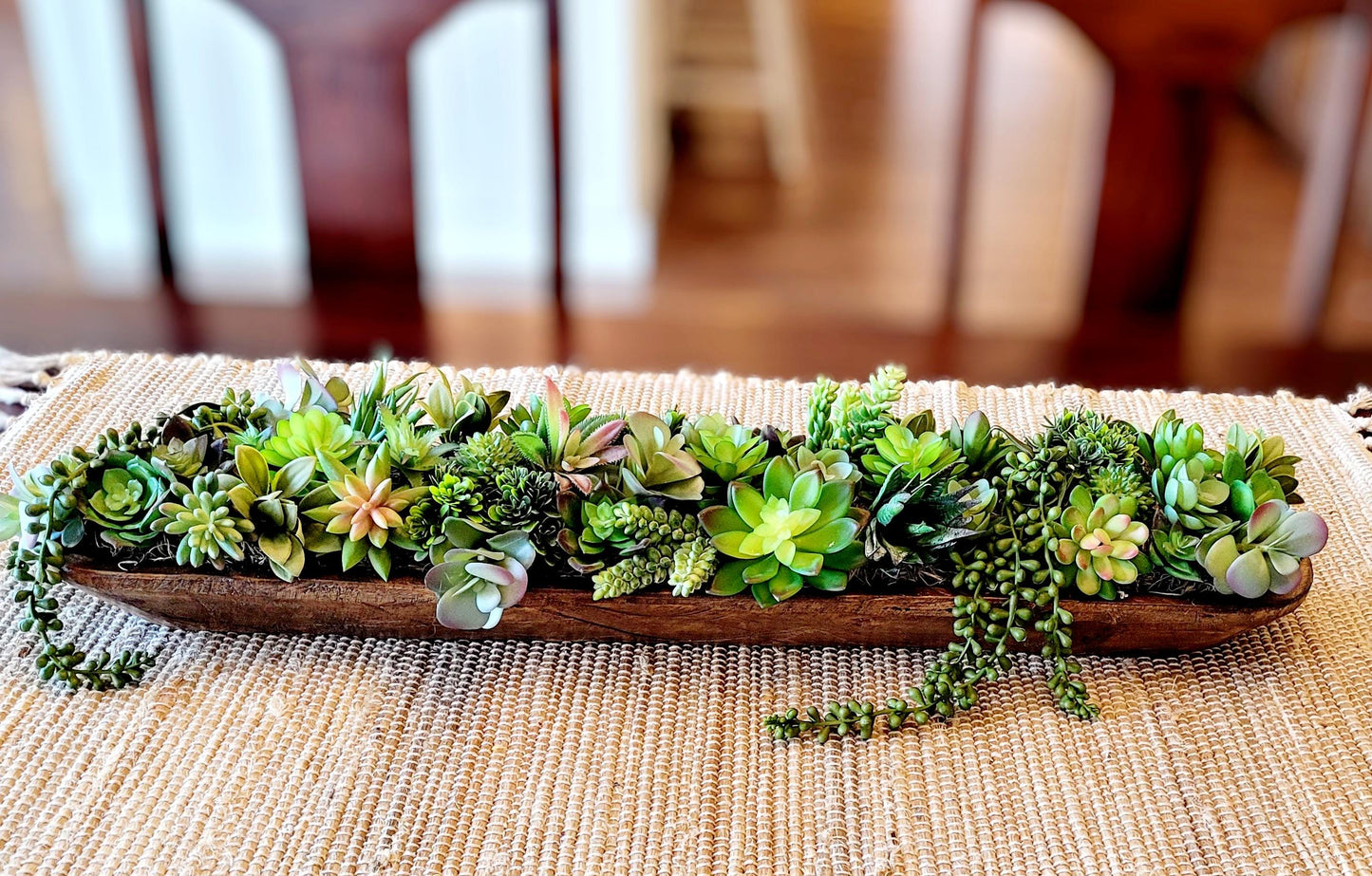 Succulents arrangement dough bowl large arrangement succulent gift her dining table centerpiece candle arrangement client gift