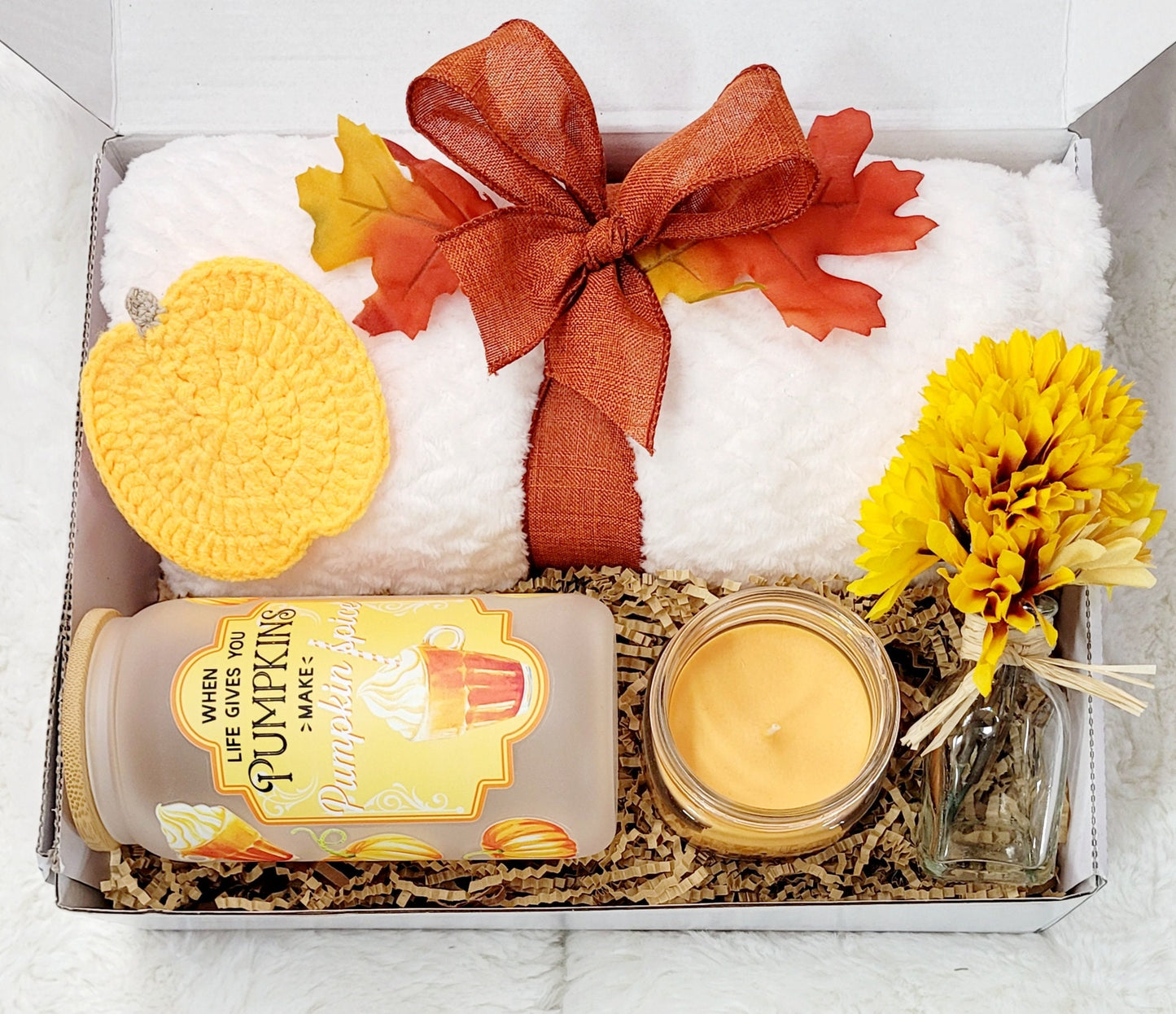 Pumpkin Spice Gift Box Fall Tumbler Gift Box Daughter Birthday Gift Coffee Lover Gift Halloween Gift Orange Decor Autumn Cozy Care Package