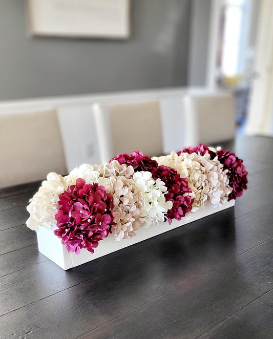 Farmhouse floral arrangement farmhouse decor burgundy flower centerpiece hydrangea wedding decor idea country table decor mantle decoration