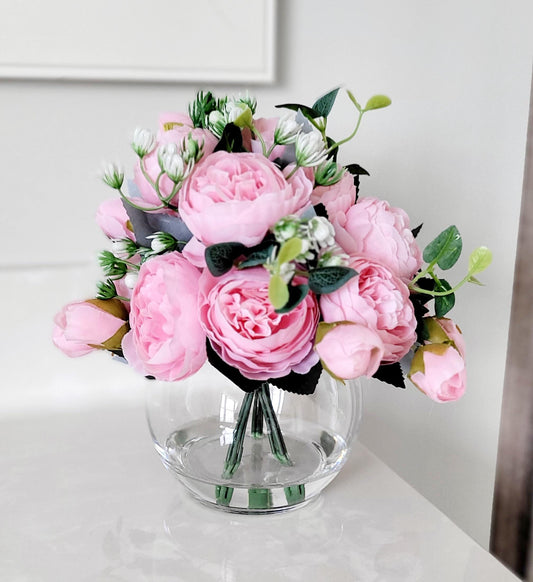 Accessories gift home decor bedroom accent table decor home accent decor floral arrangement gift her peony floral arrangement foyer decor