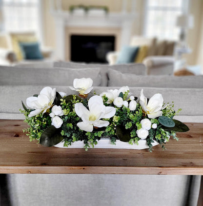 Dining Table Magnolia Arrangement Farmhouse Arrangement Dining Table Magnolia Arrangement Silk Magnolia Table Arrangement Silk Peony Flower