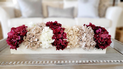 Farmhouse floral arrangement farmhouse decor burgundy flower centerpiece hydrangea wedding decor idea country table decor mantle decoration