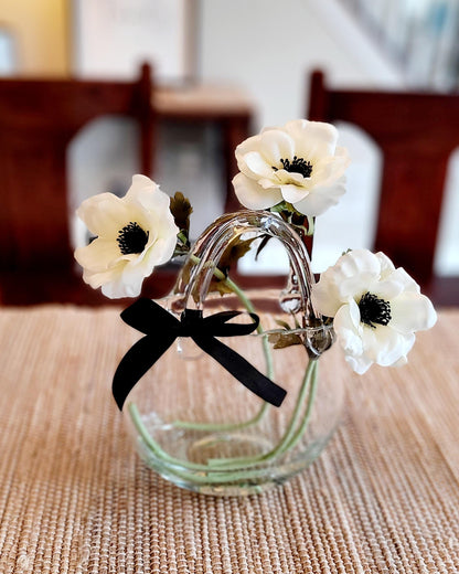 Arrangement glass vase table decor wedding floral decor faux silk flower modern arrangement silk faux spring floral in glass vase bedroom