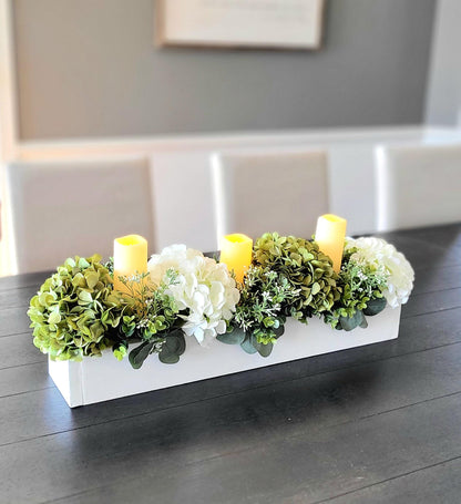 Farmhouse dining table candle decor Rustic centerpiece mantle decor candle centerpiece spring idea decoration new home gift dining floral