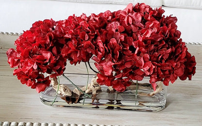 Modern Farmhouse Decor Modern Glass Vase Arrangement Dining Table Contemporary Decor Hydrangea Floral Display Modern Coastal Arrangement