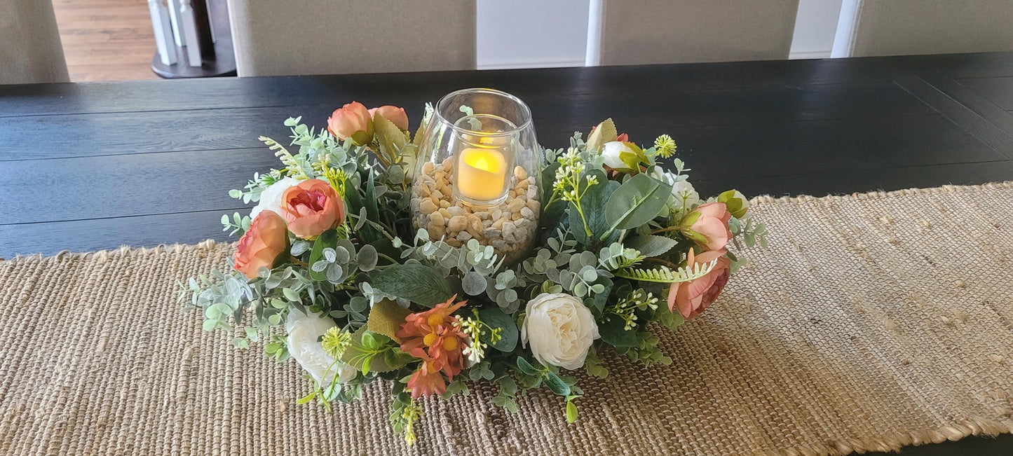 Fall arrangement dining table fall centerpiece dough bowl farmhouse arrangement fall candle fall sunflower table arrangement fall flower