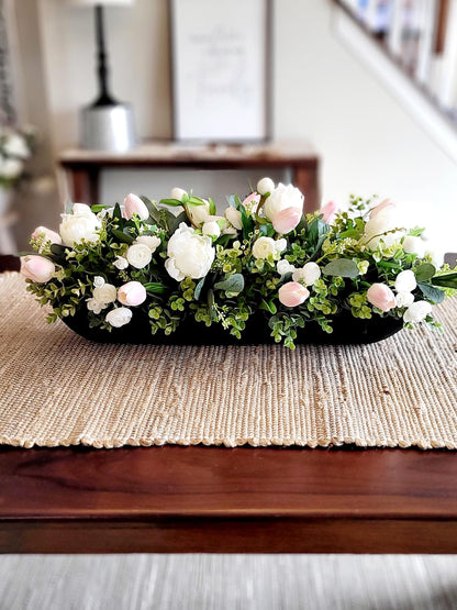 Tulip arrangement dining table tulip centerpiece real touch floral arrangement dough bowl arrangement rose spring table decoration spring