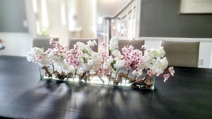 Versatile Table Centerpiece Modern Floral Arrangement Silk Peony Display Glass Vase Design Artificial Greenery Collection Perfect Dining Table Coffee Table Accent Contemporary Home Styling Elegant Interior Decoration Realistic Flower