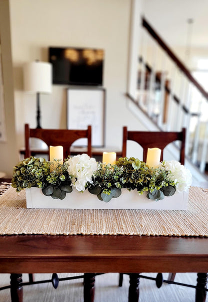 Farmhouse dining table candle decor Rustic centerpiece mantle decor candle centerpiece spring idea decoration new home gift dining floral